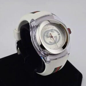 Gucci White Women's 36mm White Rubber Watch New With Box